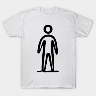 Stick figure man in black ink T-Shirt